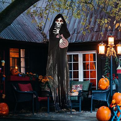 Homcom Guitar-playing Grim Reaper, Outdoor Halloween Decoration Animatronic