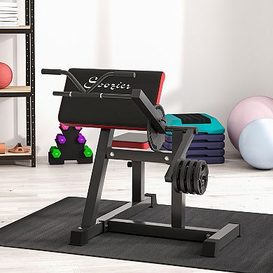 Soozier Bicep Preacher Curl Bench & Tricep Extension W/ Adjustable Seat And Elbow Cushion