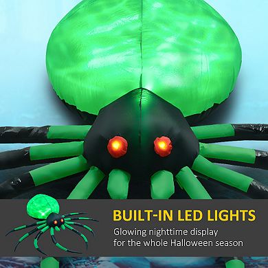 HOMCOM 6ft Halloween Inflatable Decoration Crawling Spider for Party