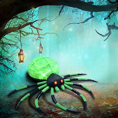 HOMCOM 6ft Halloween Inflatable Decoration Crawling Spider for Party