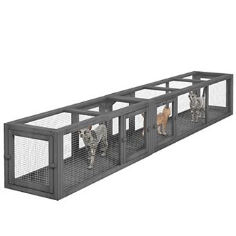 Pawhut 98" Cat Tunnel Outdoor With Combinable Design, Doors