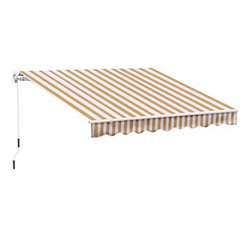 Outsunny 10ftx8ft Retractable Sun Shade Patio/Window Awning, Polyester Fabric, Red