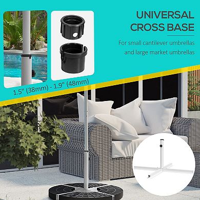 Outsunny Outdoor Universal Cross Brace Stand, Cross Umbrella Base