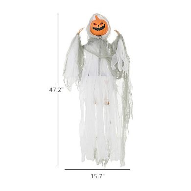 Homcom Pumpkin Ghost Outdoor Hanging Halloween Decoration For Party
