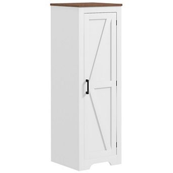 Homcom Farmhouse Storage Cabinet With Adjustable Shelf Barn Door