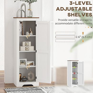 HOMCOM Farmhouse Storage Cabinet with Adjustable Shelf Barn Door,