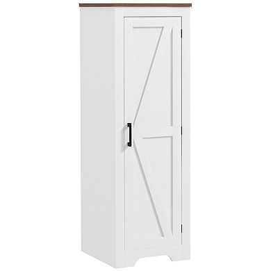 Homcom Farmhouse Storage Cabinet With Adjustable Shelf Barn Door