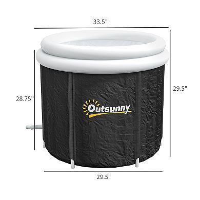 Outsunny Portable Cold Plunge Tub, Ice Bath Tub With Thermo Lid