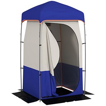 Outsunny Camping Shower Tent With Solar Shower Bag And Carrying Bag