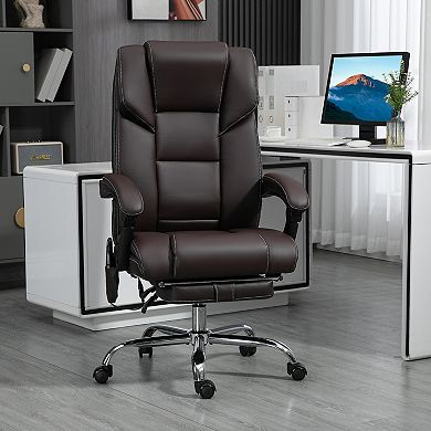Vinsetto Vibration Massage Office Chair With Lumbar Heat, Footrest