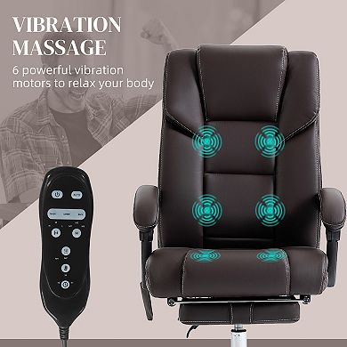 Vinsetto Vibration Massage Office Chair with Lumbar Heat, Footrest