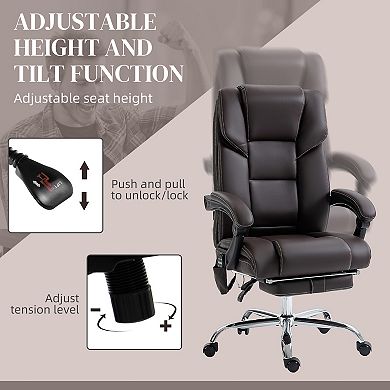 Vinsetto Vibration Massage Office Chair with Lumbar Heat, Footrest