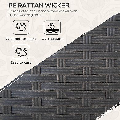 Outsunny 3-Seat Outdoor Sofa, Wicker Patio Couch, Wide Deep Seat