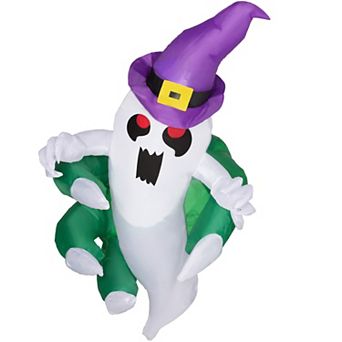 Outsunny 3.9ft Inflatable Halloween Window Sticker Ghost Outdoor Display