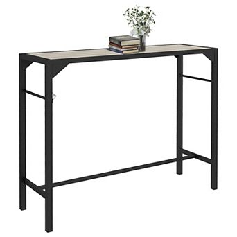 Outsunny 47" Outdoor Bar Table With Built-in Bottle Opener, Steel Frame