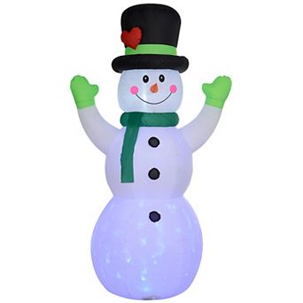 Outsunny 10FT Christmas Inflatables Cheerful Snowman in Hat for Yard