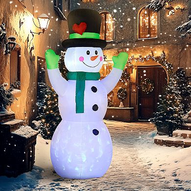 Outsunny 10FT Christmas Inflatables Cheerful Snowman in Hat for Yard