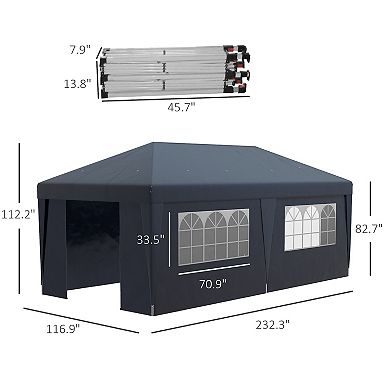 Outsunny 10ft x 19.5' Large Party Tent Pop Up Canopy w/ Weight Bags