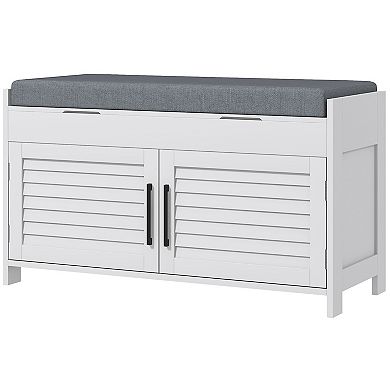 Homcom Shoe Bench, Entryway Bench With Cushion, Hidden Compartments
