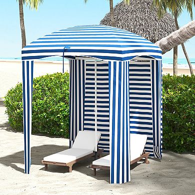 Outsunny Beach Cabana Umbrella With Bag, Windows