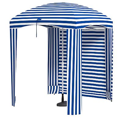 Outsunny Beach Cabana Umbrella With Bag, Windows