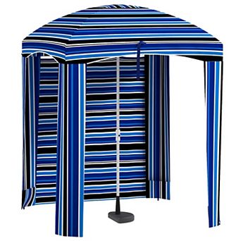 Outsunny Beach Cabana Umbrella with Bag, Windows, e