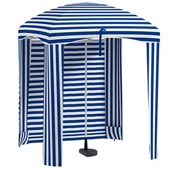Outsunny Beach Cabana Umbrella with Bag, Windows, e