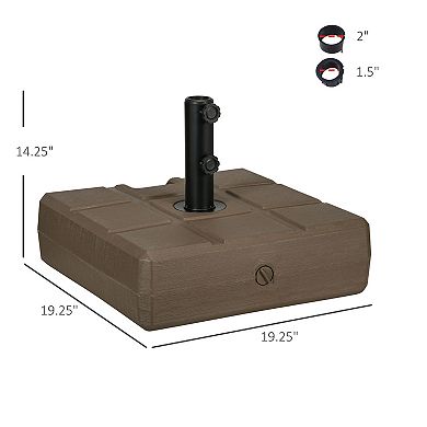 Outsunny Fillable Umbrella Base for 1.5inch, 1.9" Umbrella Pole