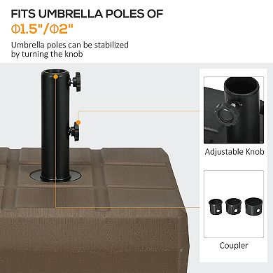 Outsunny Fillable Umbrella Base for 1.5inch, 1.9" Umbrella Pole
