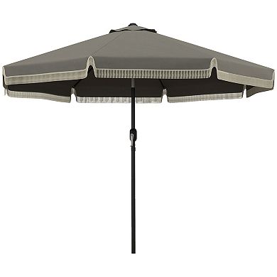 Outsunny 9ft Patio Umbrella With Tilt, Ruffled Outdoor Umbrella