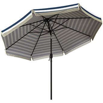 Outsunny 9ft Patio Umbrella With Tilt, Ruffled Outdoor Umbrella
