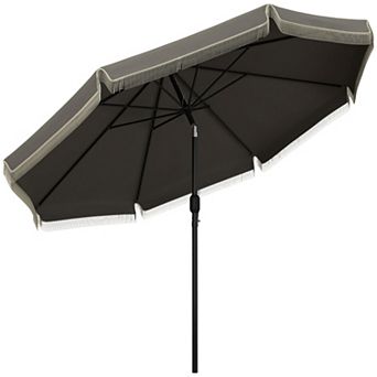 Outsunny 9ft Patio Umbrella With Tilt, Ruffled Outdoor Umbrella
