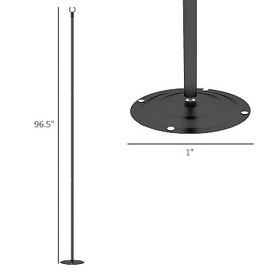 Outsunny String Light Poles, Steel Light Poles For Outside, 4 Pack