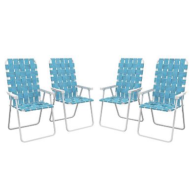 Outsunny 4pc Patio Folding Chairs, Outdoor Camping Chairs