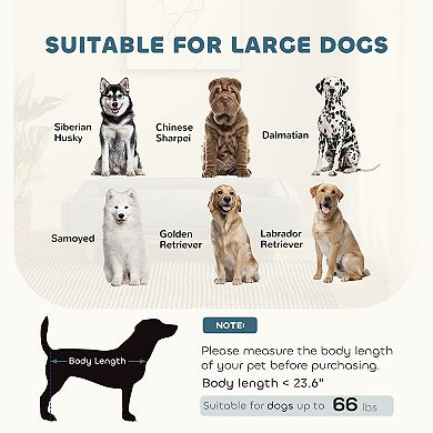 PawHut Raised Dog Couch with Cushion for Large-Sized Dogs, Dark