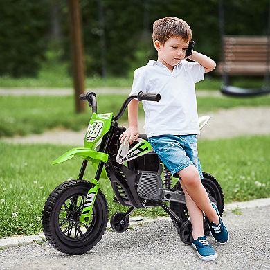 Qaba 12v Kids Motorcycle W/ Twist Grip Throttle, Rear Suspension