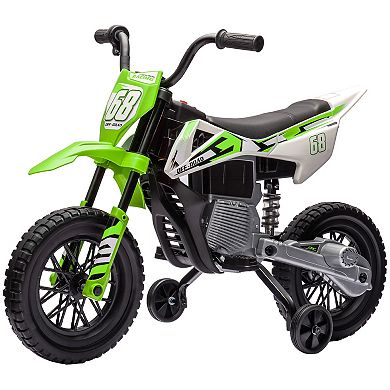Qaba 12v Kids Motorcycle W/ Twist Grip Throttle, Rear Suspension
