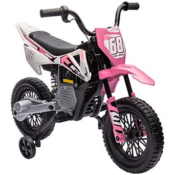 Qaba 12v Kids Motorcycle W/ Twist Grip Throttle, Rear Suspension