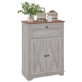 Homcom Farmhouse Storage Cabinet With Drawer And Doors