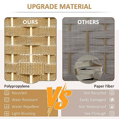 HOMCOM 6 Panel Room Divider Freestanding Folding Privacy Screen Nature Wood