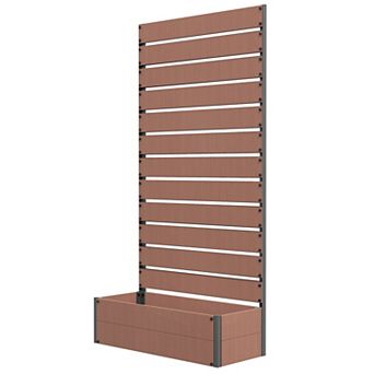 Outsunny Raised Garden Bed with Trellis for Climbing Plants & Vines