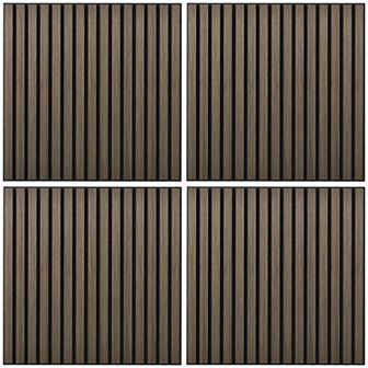Homcom 4 Pack Acoustic Wall Panels, 24" X 24" Wood Wall Panels