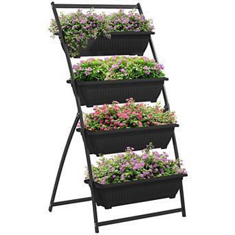 Outsunny 4 tier Raised Garden Bed With 4 Planter Boxes For Outdoor