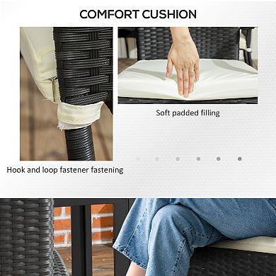 Outsunny 4 Outdoor Dining Chairs w/ Cushions, Patio Dining Chairs, White