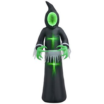 Homcom 8ft Inflatable Halloween Mirror Face Ghost, Outdoor Led Display