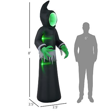 Homcom 8ft Inflatable Halloween Mirror Face Ghost, Outdoor Led Display