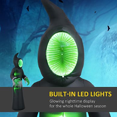 Homcom 8ft Inflatable Halloween Mirror Face Ghost, Outdoor Led Display