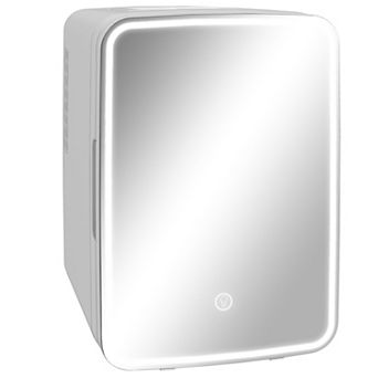 Mini Fridge With Led Mirror Cooler And Warmer Ac/dc Powered Skincare Fridge