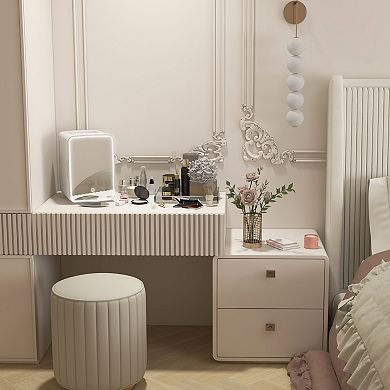 Mini Fridge With Led Mirror Cooler And Warmer Ac/dc Powered Skincare Fridge