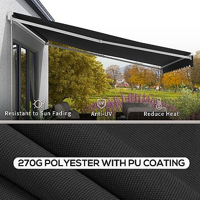 Outsunny 16' x 10' Electric Retractable Awning w/ Remote Controller, Cream